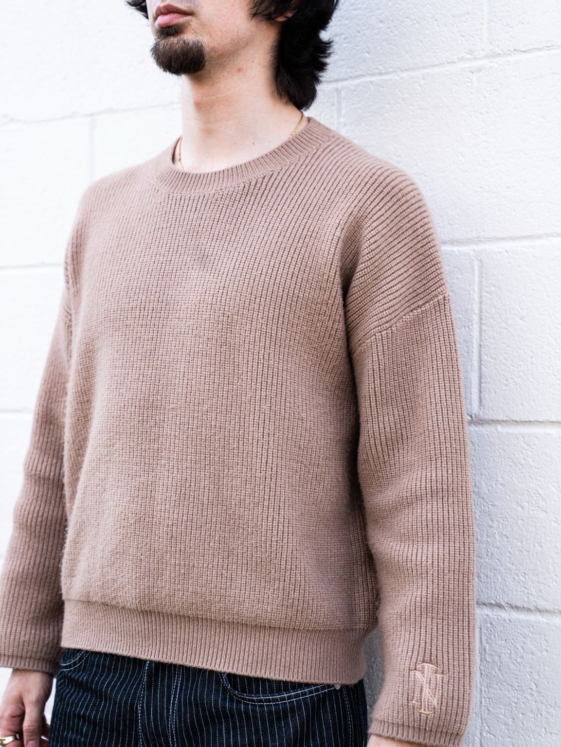 Taupe Brown Knitted Sweater