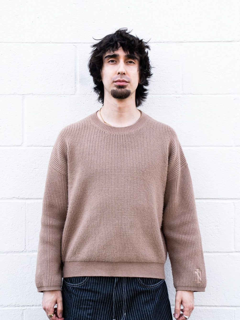 Taupe Brown Knitted Sweater