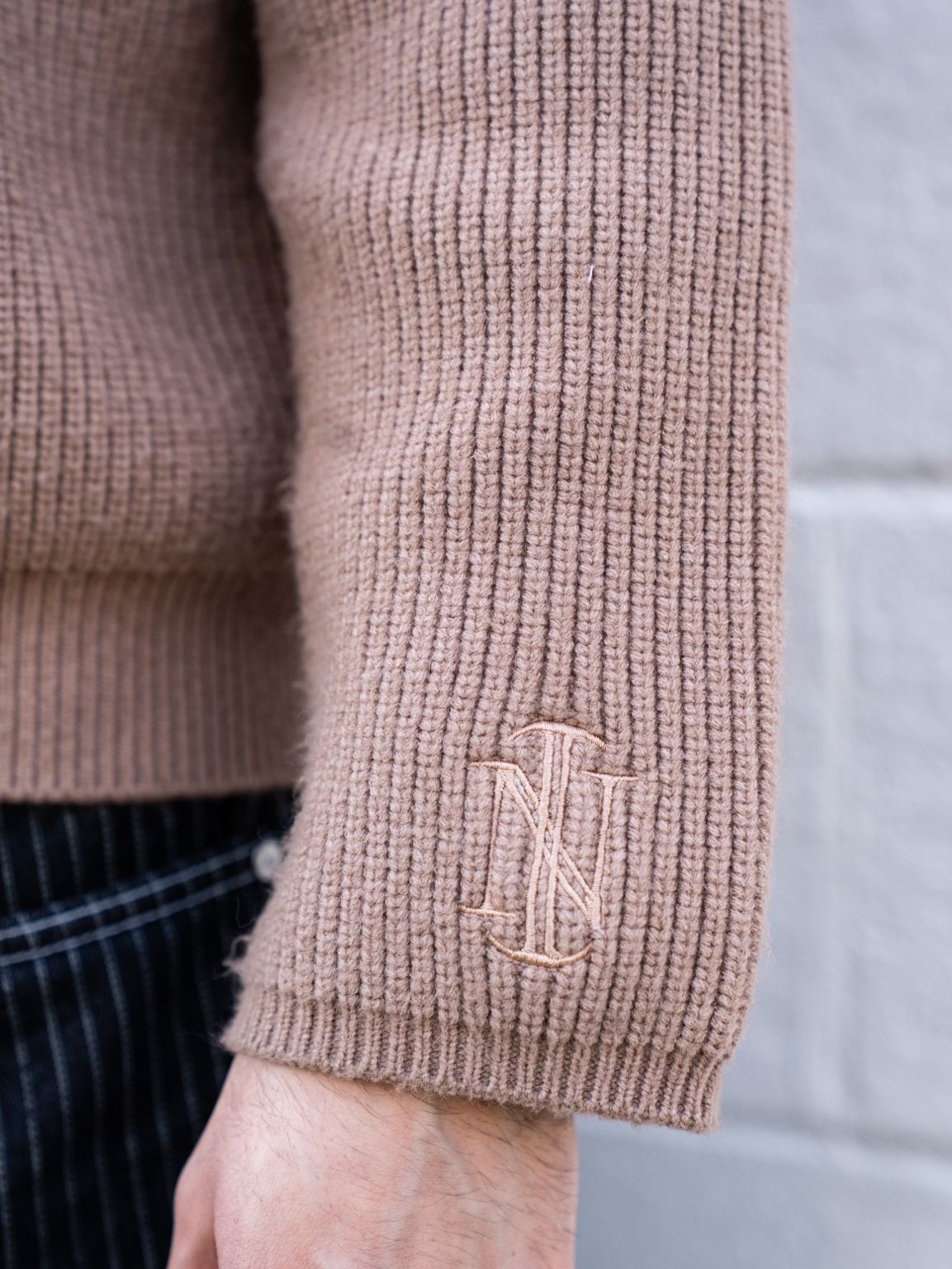Taupe Brown Knitted Sweater
