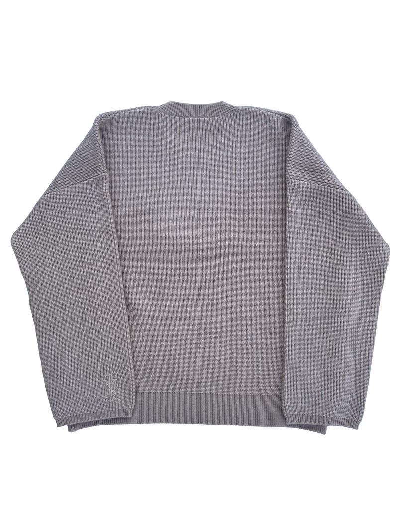 Taupe Brown Knitted Sweater